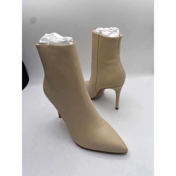 Schutz Women's White Mikki High Stiletto Leather Heel Pointed Toe Booties NWB - Picture 3 of 6